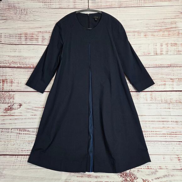 COS Navy Blue Architectural Silouette Dress 6 Zip Back Minimalist Basic Modern - Picture 2 of 16